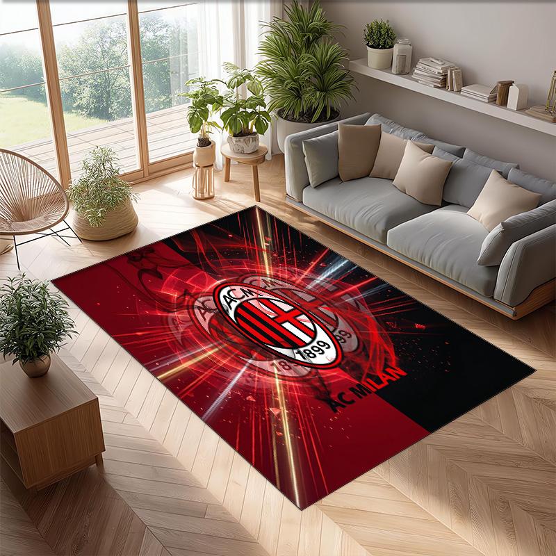 AC Milan Printed Flannel Area Rug Non Slip Soft Polyester Floor Carpet Indoor Decor Mat for Bedroom Living Room Sofa Game Room Home Decoration