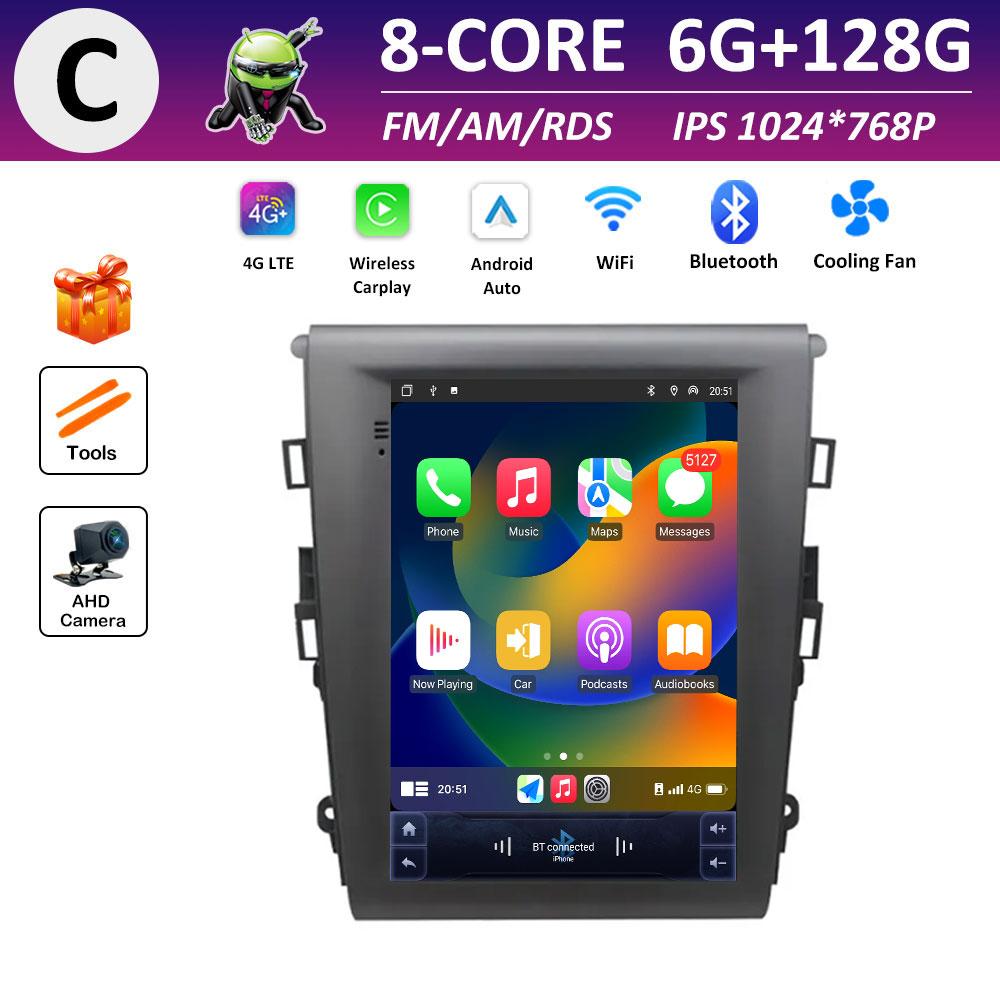 For Ford Mondeo Fusion MK5 2013 2014 2015 2016 - 2018 IPS Touch Screen Android Smart System DSP Stereo Car Multimedia Player 4G