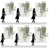 Pink Rose Printed Curtains Pole Bag Christmas Decorations Home Room Set Of 2 Made Polyester