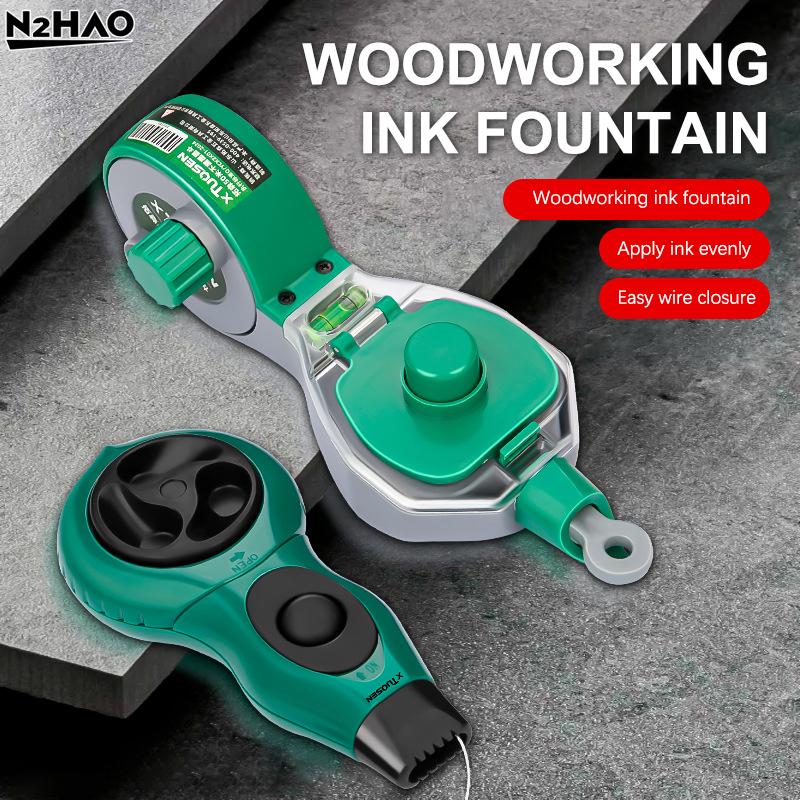 Woodworking Tool Carpenter Manual Ink Marker Scriber With 50M Chalk Lines Professional Wood Working Scriber Drawing Line Marker