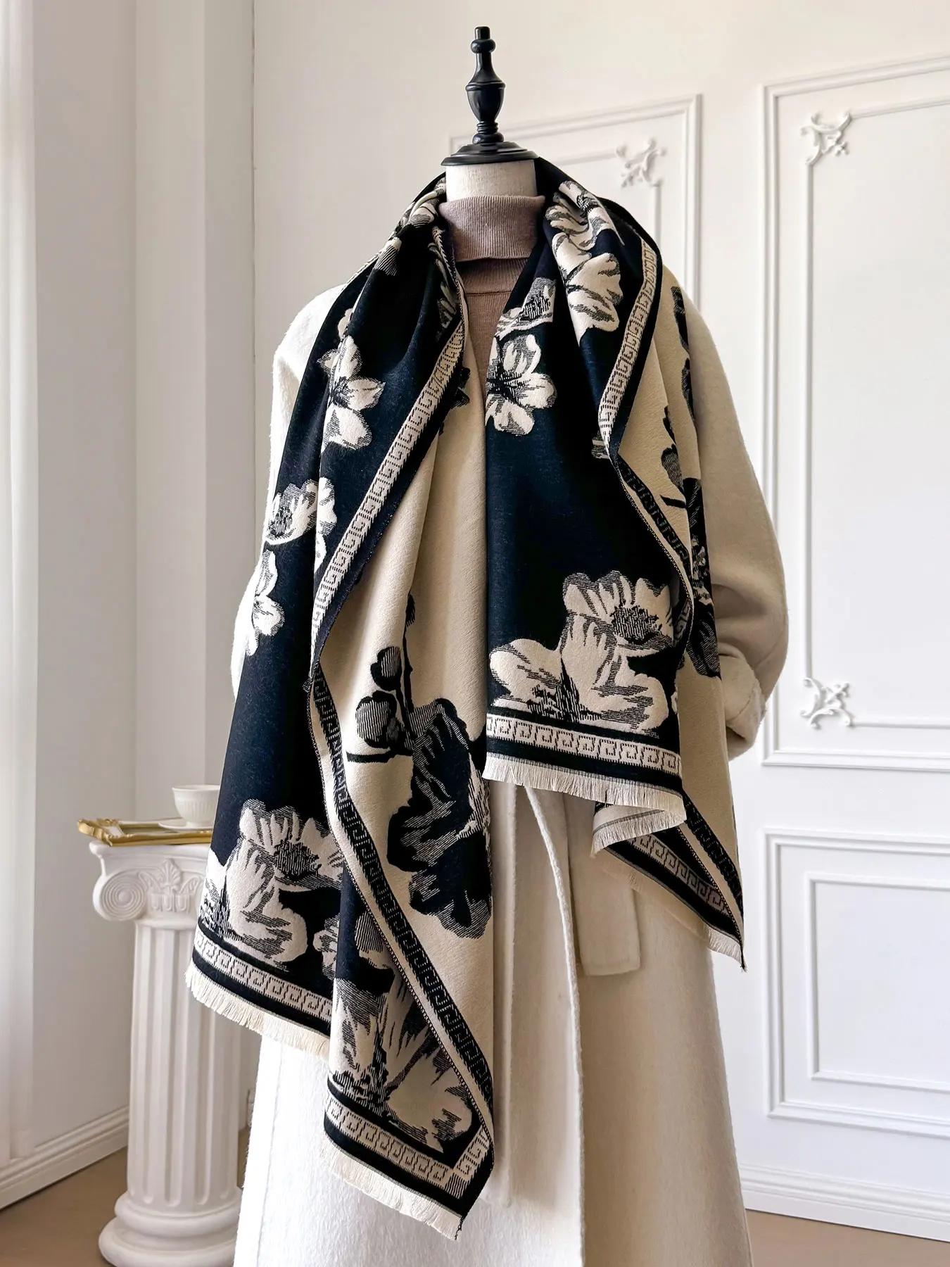 

Women Winter Warm Pashmina Scarf Luxury Faux Cashmere Wraps Thick Shawl Blanket Bufanda Foulard Poncho New