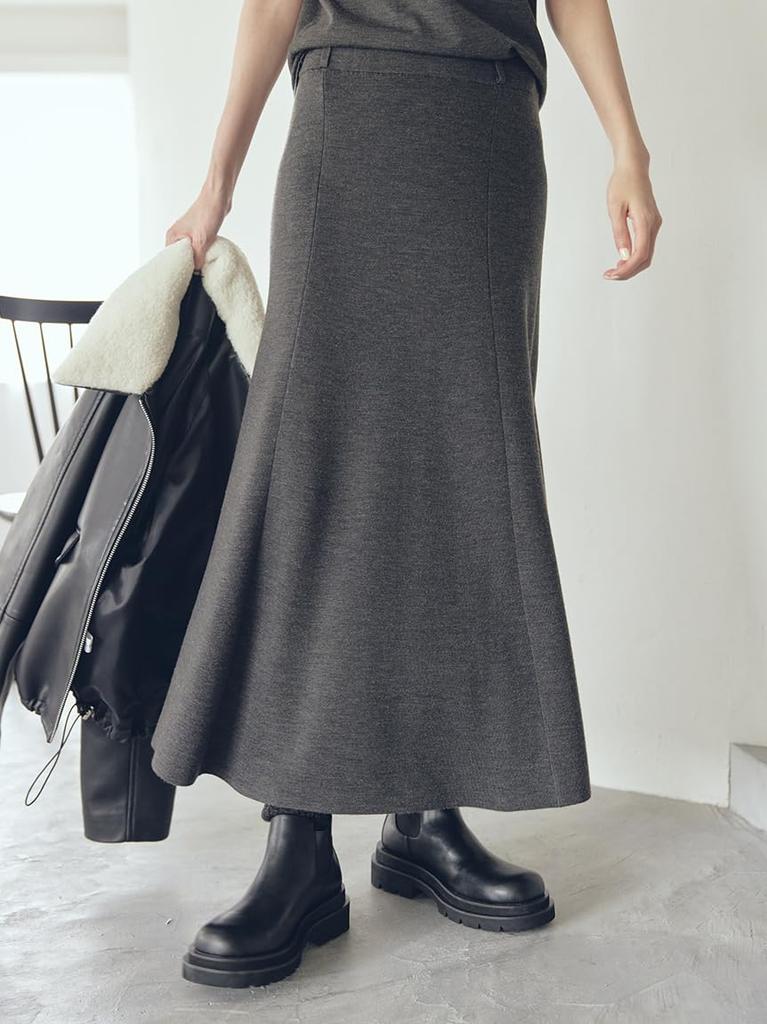 sleeveless knit narrow skirt SET 09WNO254119 CGRY 1 High-neck