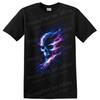 Cosmic Skull T Shirt Neon Galaxy Skeleton Gothic Horror Graphic Tee Gift Idea