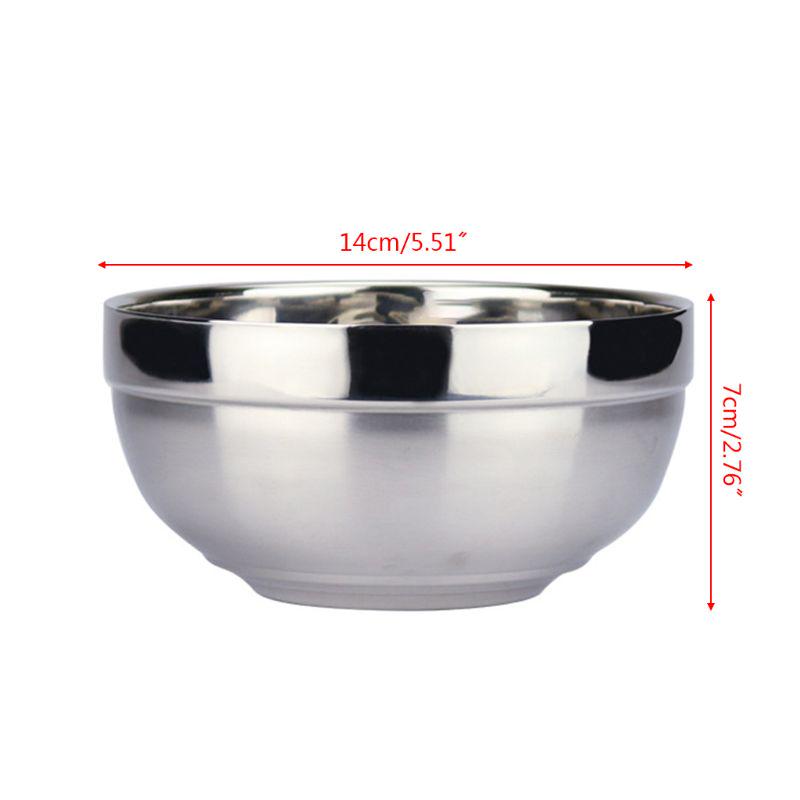 Eco-friendly Double Layer Anti-Rust Stainless Steel Classic Bowl Thermal Insulation Kitchen Flatware