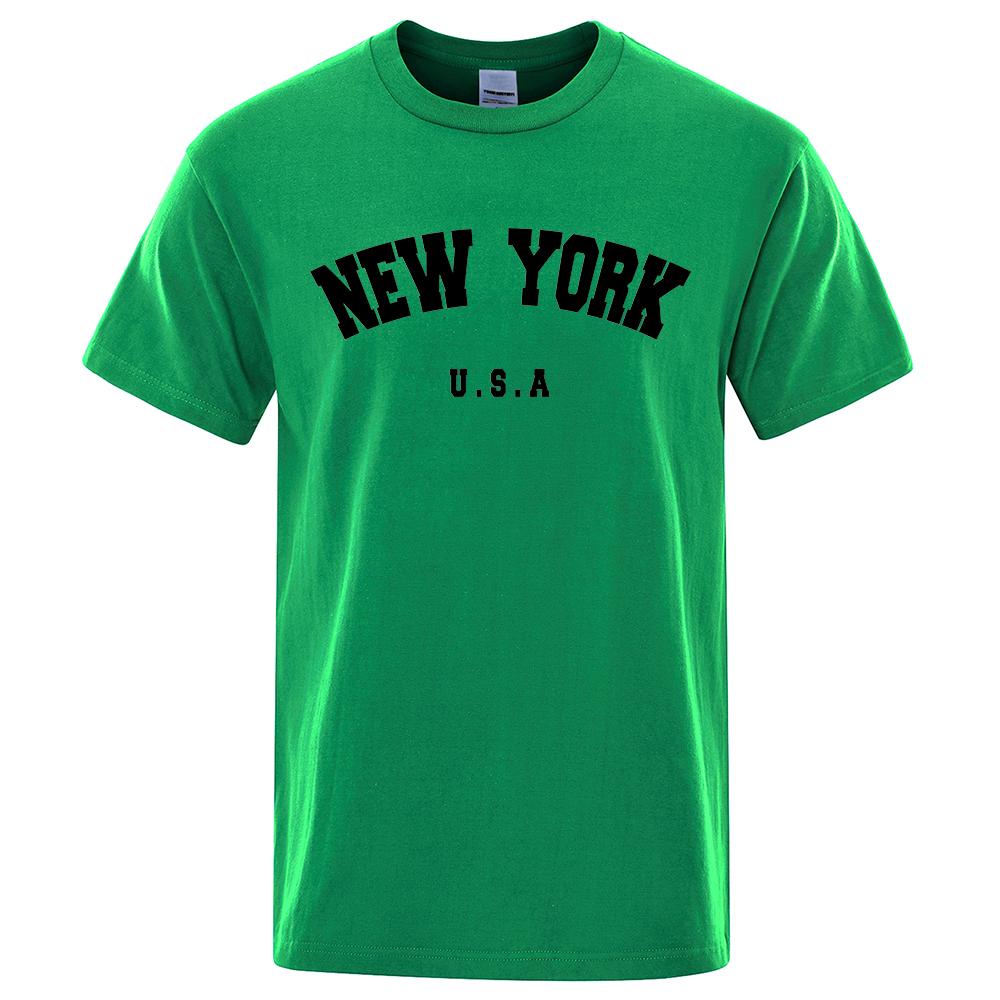 U.S.A New York City T Shirts Summer Cotton Tops Men's T-Shirt Short Sleeve Fashion Casual Men Streetwear O-neck Letter Tee Shirt