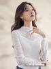 New Style Embroidered Mesh Lace Base Layer Shirt - Women's Slim Fit, Long Sleeve, Spring/Autumn Fashion Top