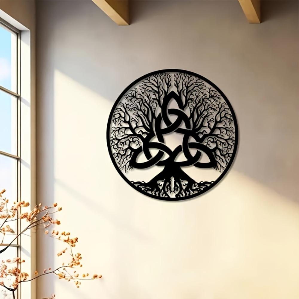 Tree of Life Celtic Knot Metal Wall Decor 2D Flat Modern Home Art Irish Style Unique Love Knot Design Housewarming Gift