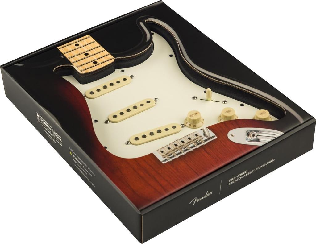 Fender Strat Pickguard Pure Vintage with RWRP Middle a pickup set for electric Pre-Wired '59 Parchment, pre-wired guitars.