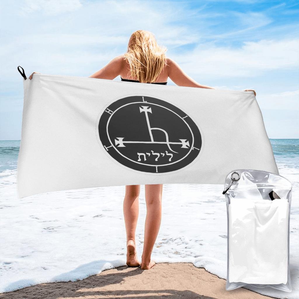 Sigil Of Lilith Altar Cloth Beach Towel Soft Microfiber Quick Dry Absorbent Quick Towels For Pool