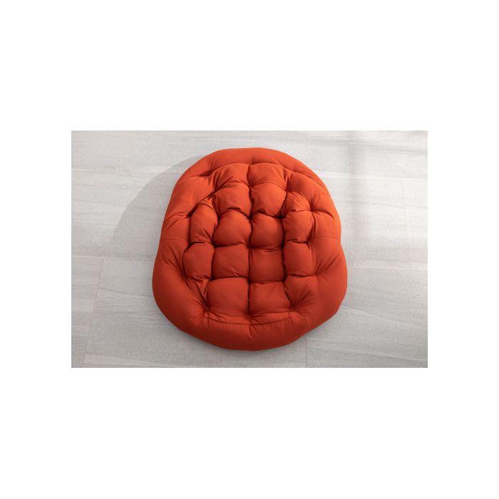 Venkovní houpací křeslo z ratanu s opěradlem, vhodné na verandy, do obývacích pokojů, na terasy a do zahrad, oranžové