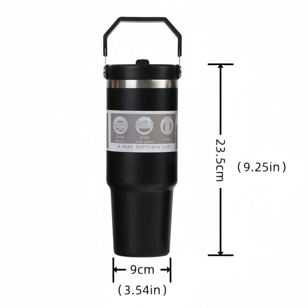 30oz Thermal Water Bottle With Straw Insulated Tumbler Cup for Water Tea Coffee Vacuum Flasks Stainless Steel Thermos Bottle Kee