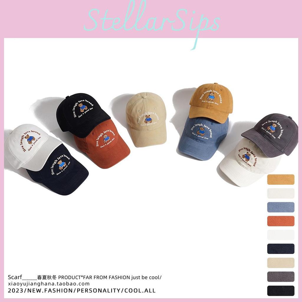 Charming Youthful Bear Embroidered Cap For Unisex Spring And Summer Casual Style
