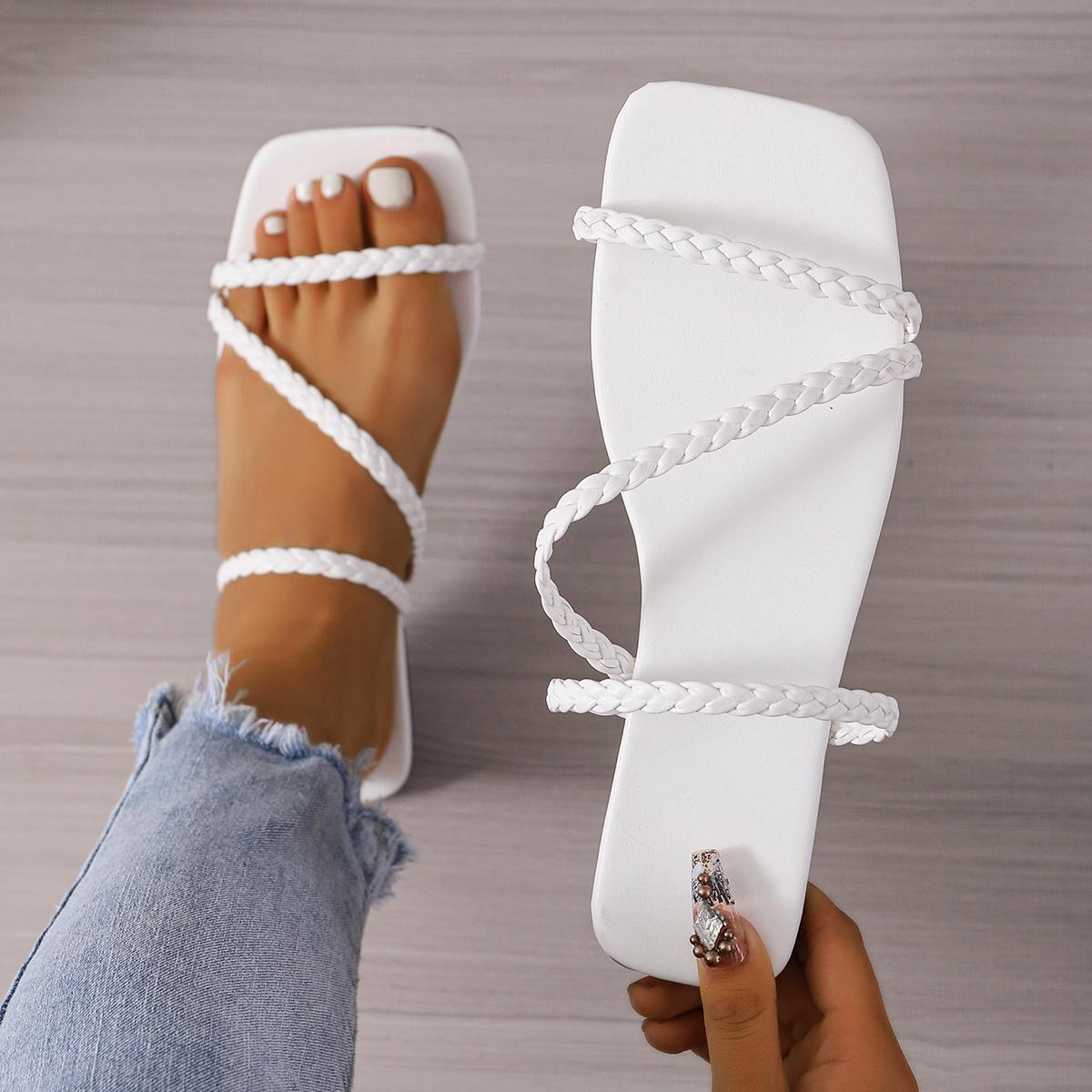 

Модные женские тапочки, женские летние новые дышащие нескользящие уличные туфли, женские туфли на плоской подошве, уличные прогулочные туфли для женщин, тапочки 36 белый