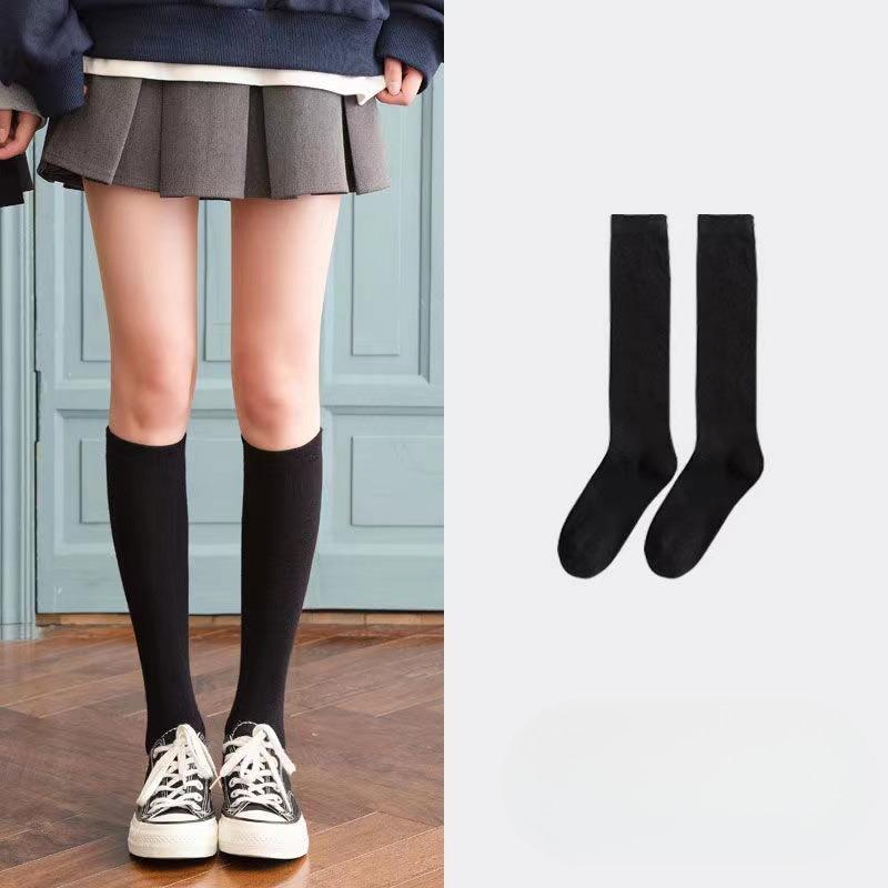 

Женские осенне-зимние модные носки до колена для новых студентов 1 pair чёрный