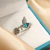 Elegant Natural Blue Stone Adjustable Hummingbird Rings for Women Glass Filled Rings Female Engagement Wedding Party Jewelry