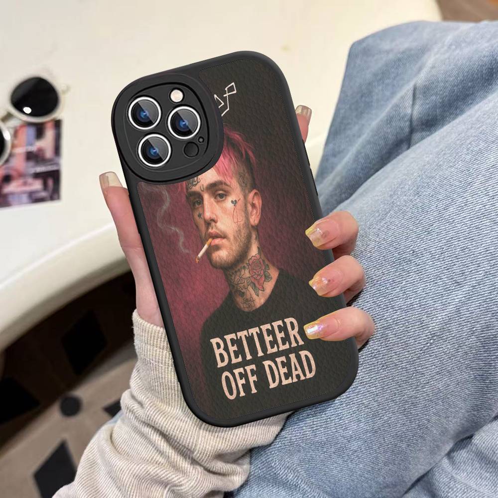 Hip Hop Rapper L-Lil P-Peep Leather Phone Case For IPhone 16 16e 15 14 13 12 11 Pro Max Plus Mini Cover