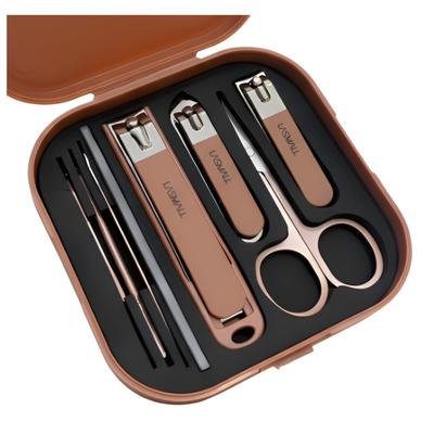 RASMOL Tragbares Nagelknipser 8-teiliges Set – Braun (1 Satz)