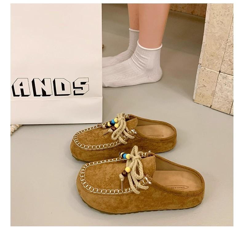 Women's Retro Home Outdoor One Foot Stirrup Arch Support Not Tired Feet Non-slip Lightweight Comfortable Slippers