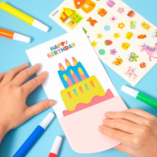 Sada Dětské Stěrky Art Kit Stěrka Paints Stickers Set Rainbow Color Dot Painting