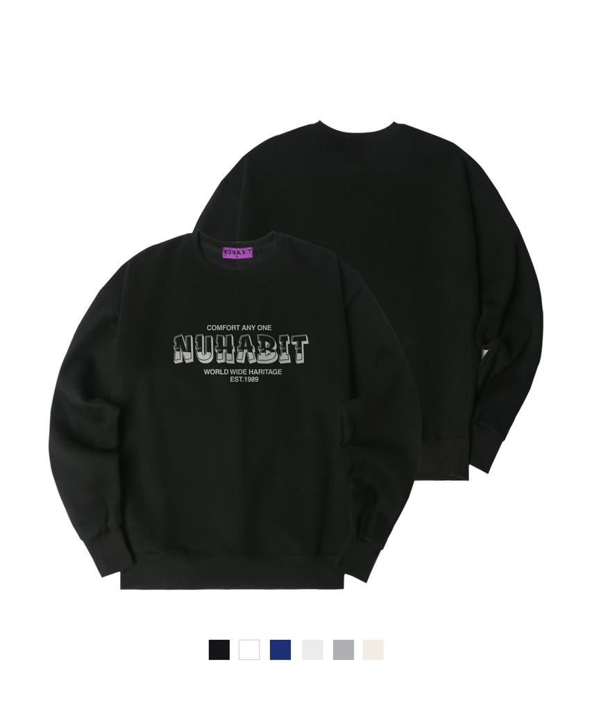 NUHABIT N/H Water Logo Oversized Fleece-Lined Sweatshirt (Som4-5Nh1303)