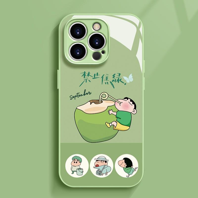 

No burnt green is suitable for Apple 16promax mobile phone case iPhone new cartoon glass case Apple 16e