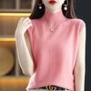Women's Pure Wool Knit Cashmere Camisole - Slim Fit Sleeveless Base Layer for Spring/Autumn