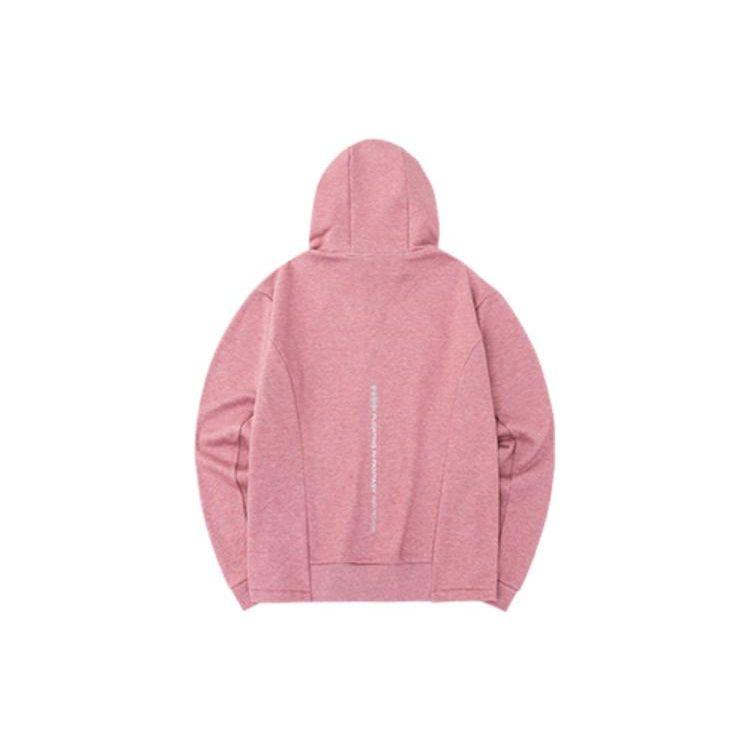 Anta Training Series Solid Color Logo Zip-Up Hooded Fleece Long Sleeve Sweatshirt Women Sweatshirt Pink 962237742-1
