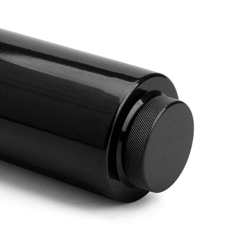 800ML Cylinder Radiator Overflow Reservoir Coolant Tank Universal Can Black Silver BX101142