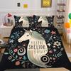 Home Bedding Set Woman 3D Unicorn Cartoon Lovely Home Bedclothes Twin Full Size Polyester Bed Set Cover