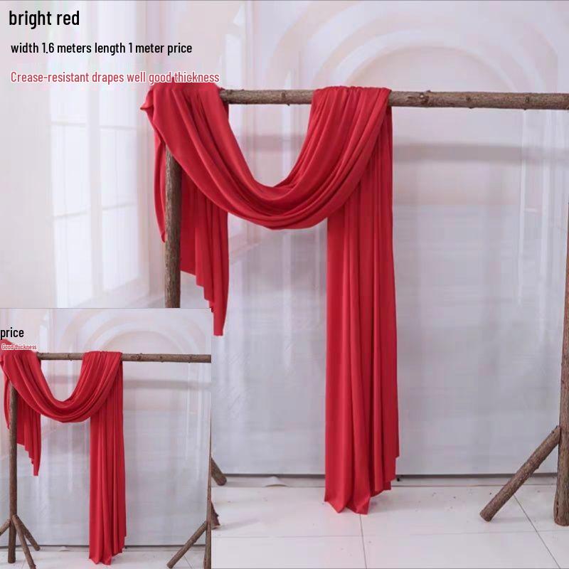 Burgundy Wedding Stair Handrail Drapes with Pull Flower Banners