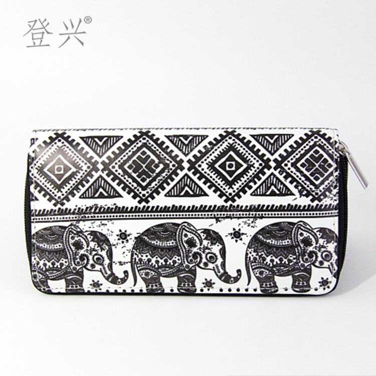 

Новый мультяшный этнический стиль длинный ПУ кошелек, кошелек-клатч