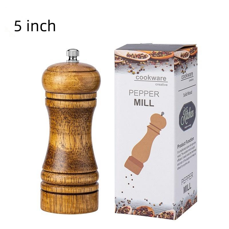 

5/8/10 Inches Pepper Grinder Manual Cumin Spice Grinder Rubber Wood Ceramic Grinding Core Grinder Kitchen Seasoning Tool