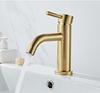 Bathroom Faucet Solid Brass Bathroom Basin Faucet Cold And Hot Water Mixer Sink Tap Single Handle Deck Mounted Brushed Gold Tap
