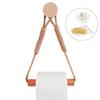 Wall Mounted Toilet Roll Holder Wood  Rope Towel Rack Tissue Holder  Bathroom Kitchen Brdroom