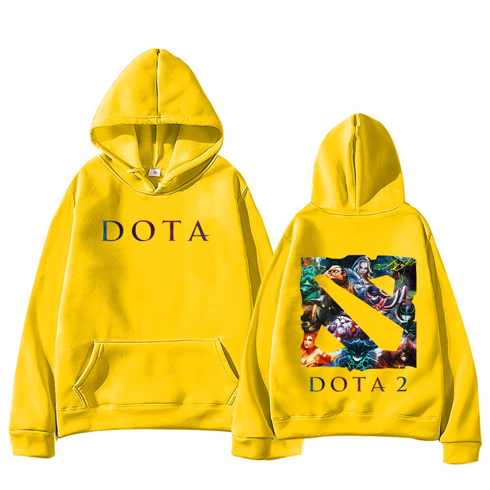 

Худі з логотипами героїв Dota 2 Чоловічі світшоти в стилі High Street Жіночий повсякденний одяг у стилі Harajuku з капюшоном, довгим рукавом, вільний пуловер XL жовтий