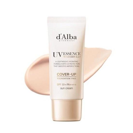 dAlba Official Cover Beige Tone-Up Sun Cream 35ml Waterfull Up SPF50+ PA++++ Makeup Base Sunscreen Serum Sweat Water Resistant Waterproof Easy Easily