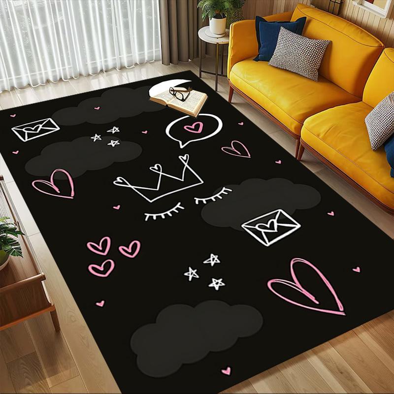 love crown Pattern Area Rug, Office Carpet Indoor Outdoor Entrance Doormat, Non-Slip Soft And Comfortable, Living Room, c122008