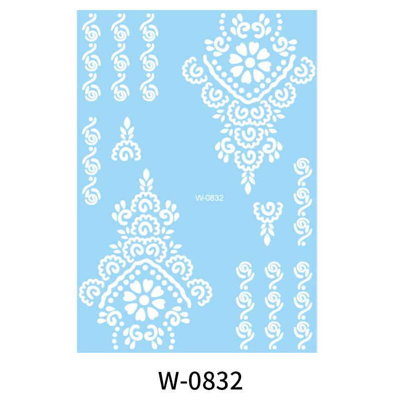 Beauty Sticker White Lace Tattoo Sticker Indian Temporary Tattoo Waterproof Tattoo Sticker