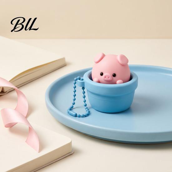 Portable Stress Reliever Potted Pig Clicker Toy with Bead Chain, Clicky Button Fidget Relief Gadget for Relief, Finger Backpacks School Bags