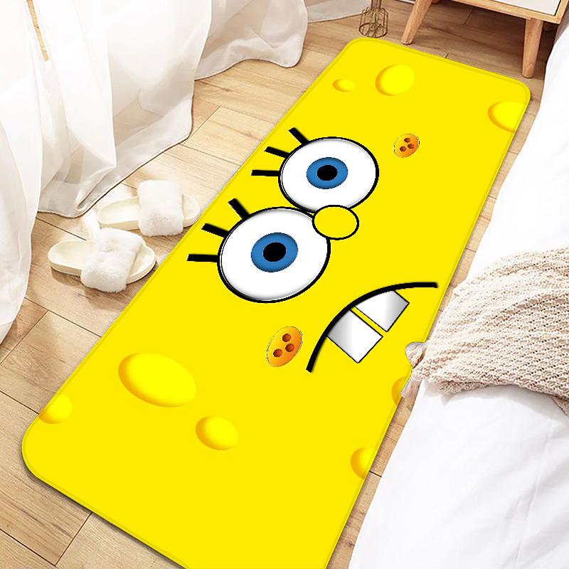 Cute SpongeBobs Cartoon Door Mat Entrance Non-slip Washable Kitchen Carpet Living Room Hallway Rugs Bathroom Bath Door Mats