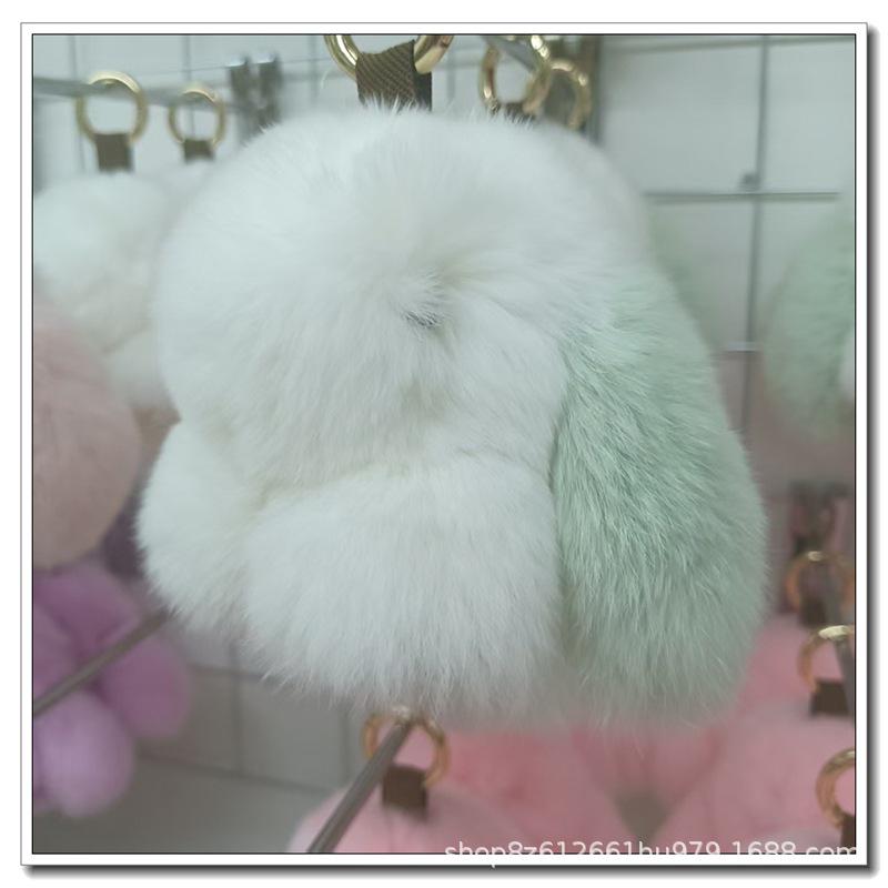 Adorable Mini Rabbit Fur Keychain Pendant 10cm
