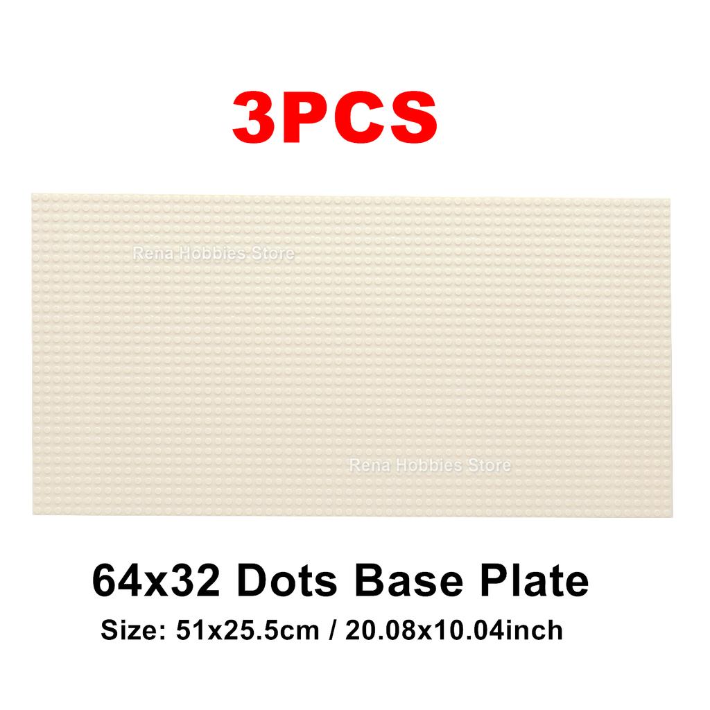 3PCS 32x64 Dots Baseplate DIY Assembled Small Building Blocks Classic Bricks Base Plate for MOC City Figures Construction