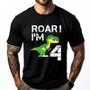 Ryk Jestem 4 Koszulka 4 Urodziny Koszulki z Dinozaurami Odzież Męska Duże Rozmiary Camisas De Hombre