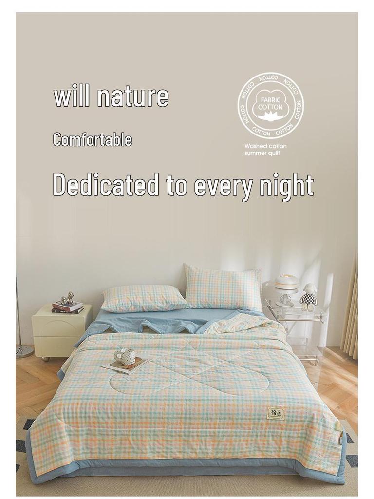2026 MUJI Style Summer Quilt: Xinjiang Cotton Cool, Machine Washable, Ideal for Air Conditioning