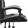 Gaming Chair Swivel Black and White Faux Leather