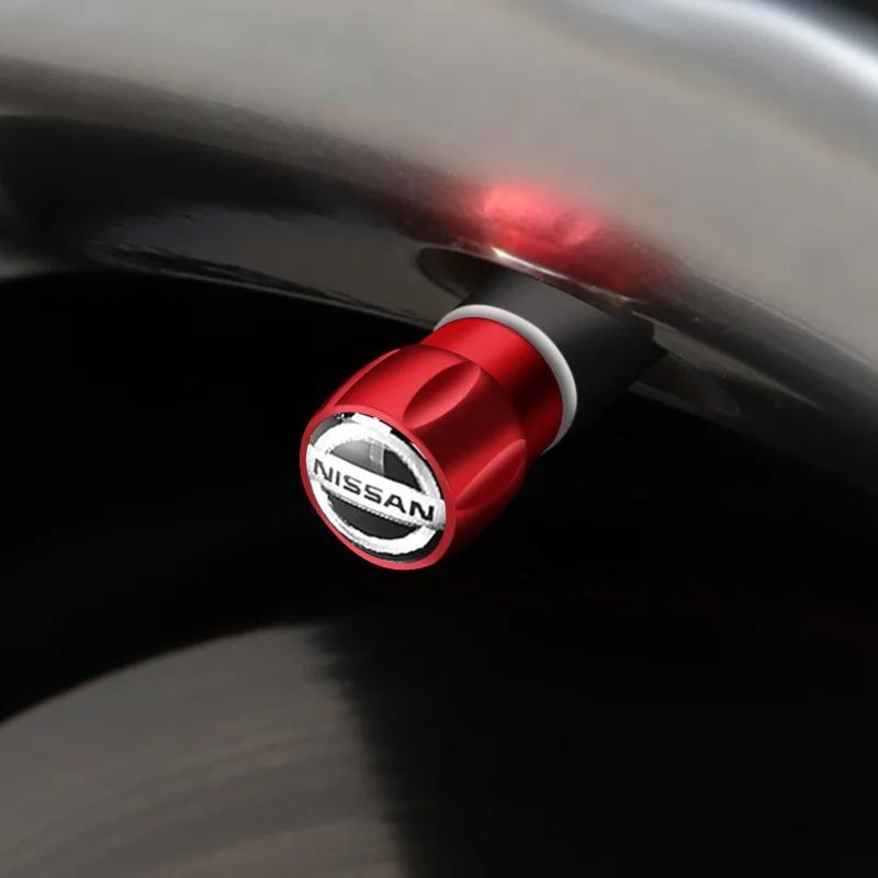 Für Nissan GFJ3 4 Stück für Nissan Qashqai Juke Sentra Altima Versa Maxima Almera Rogue Kicks Leaf Legierungsradventilkappe Auto Rad Reifenventilkappen