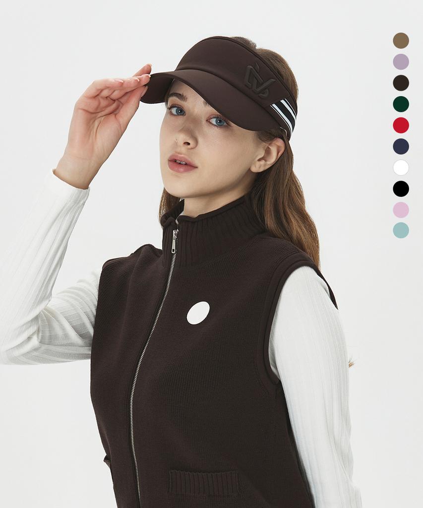 DUVIK Women'S Mix Color Block Tape Ribbon Sun Visor Dc2Wap001