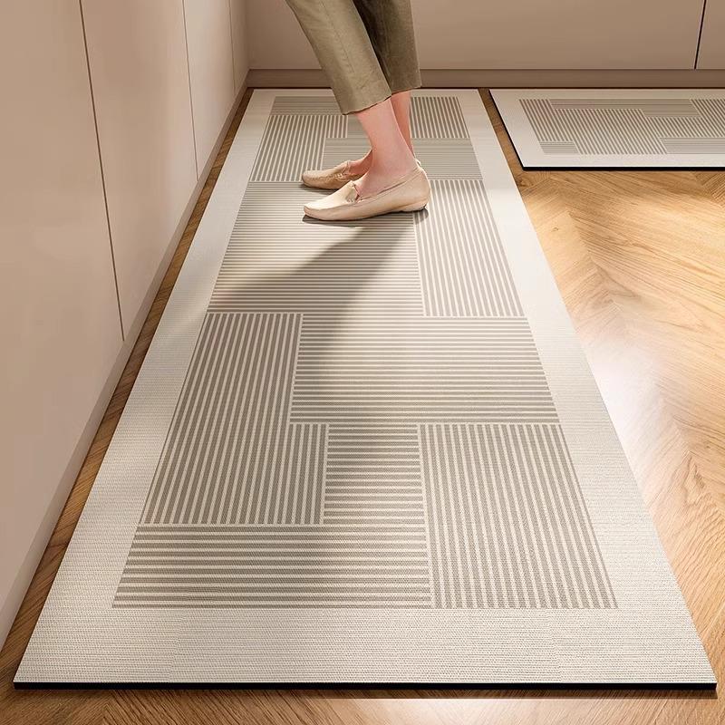 Anti-Slip Water Absorbent Kitchen Mat - Dirt-Resistant, Wipable, Waterproof, High-End Diatomaceous Earth Foot Pad for Doorways.