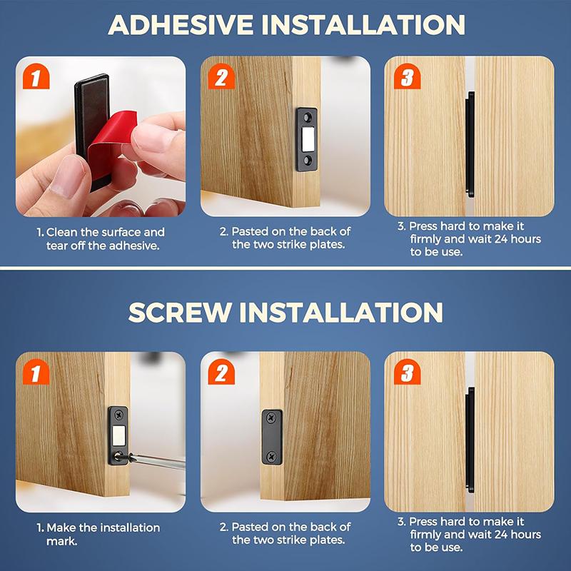 1/20Set Strong Magnetic Cabinet Catches Drawer Magnet Catch Latches Ultra Thin Door Magnets Stop Furniture Kitchen Closet Closer