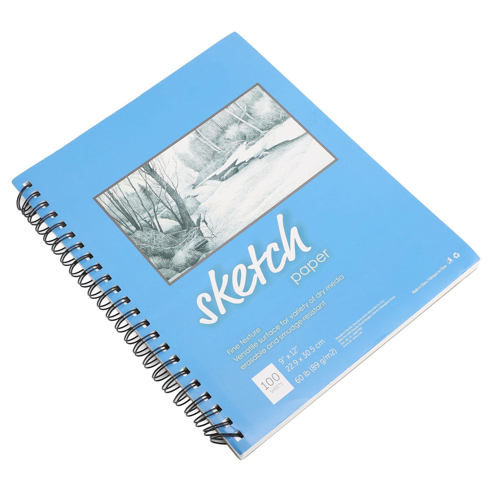 Sketch Book Spiral Bound Sketchbook Blank White Pages Art Sketchbook for Beginner Professional Blue синий